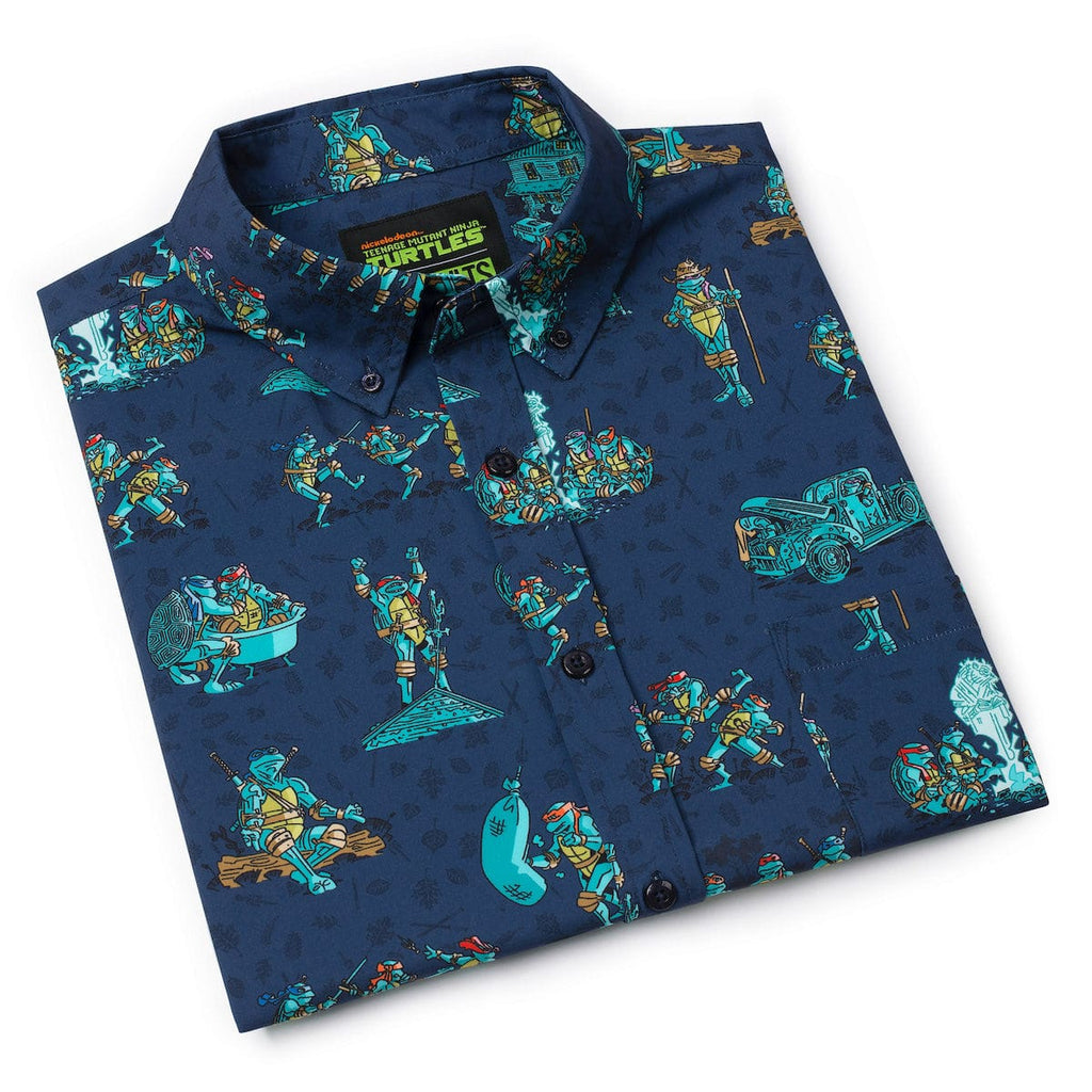 RSVLTS It's Time to Go Back KUNUFLEX Short Sleeve Shirt in Blue — detail 10