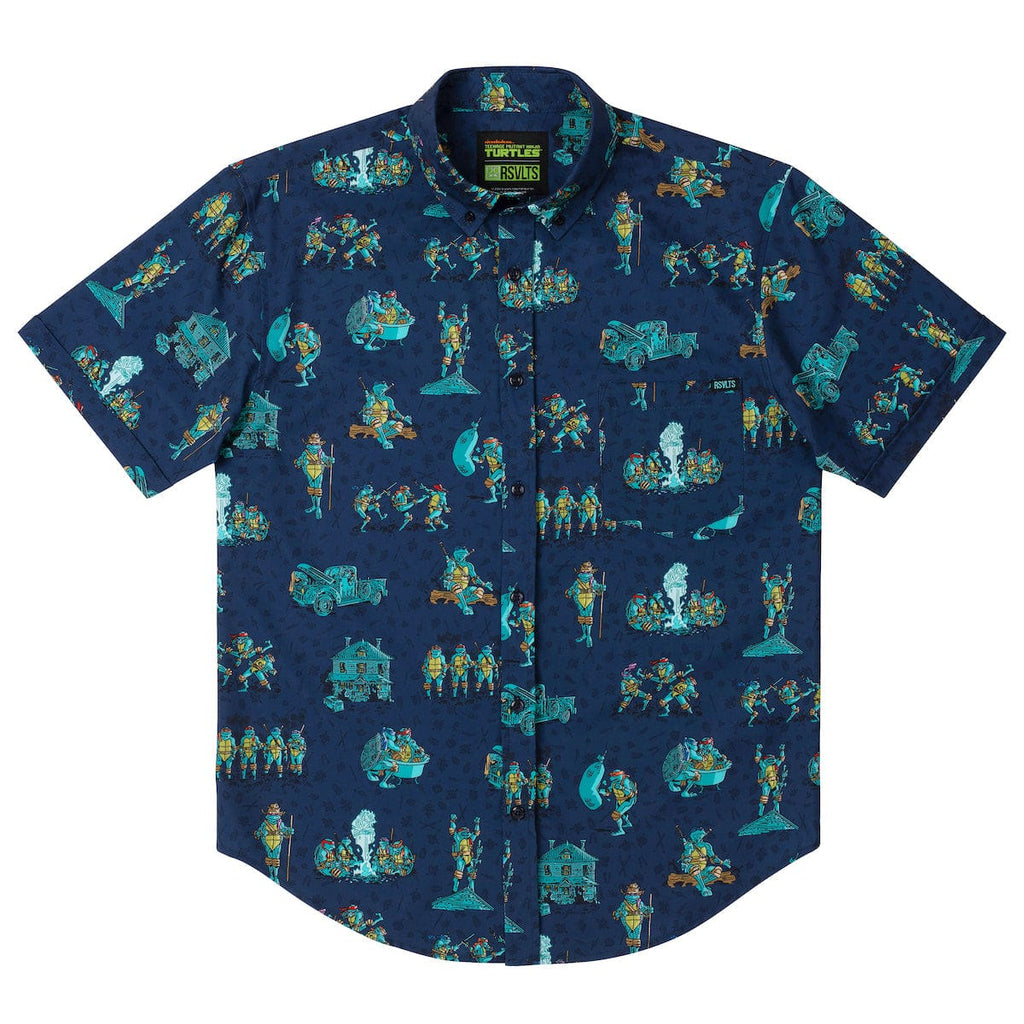 RSVLTS It's Time to Go Back KUNUFLEX Short Sleeve Shirt in Blue — detail 7