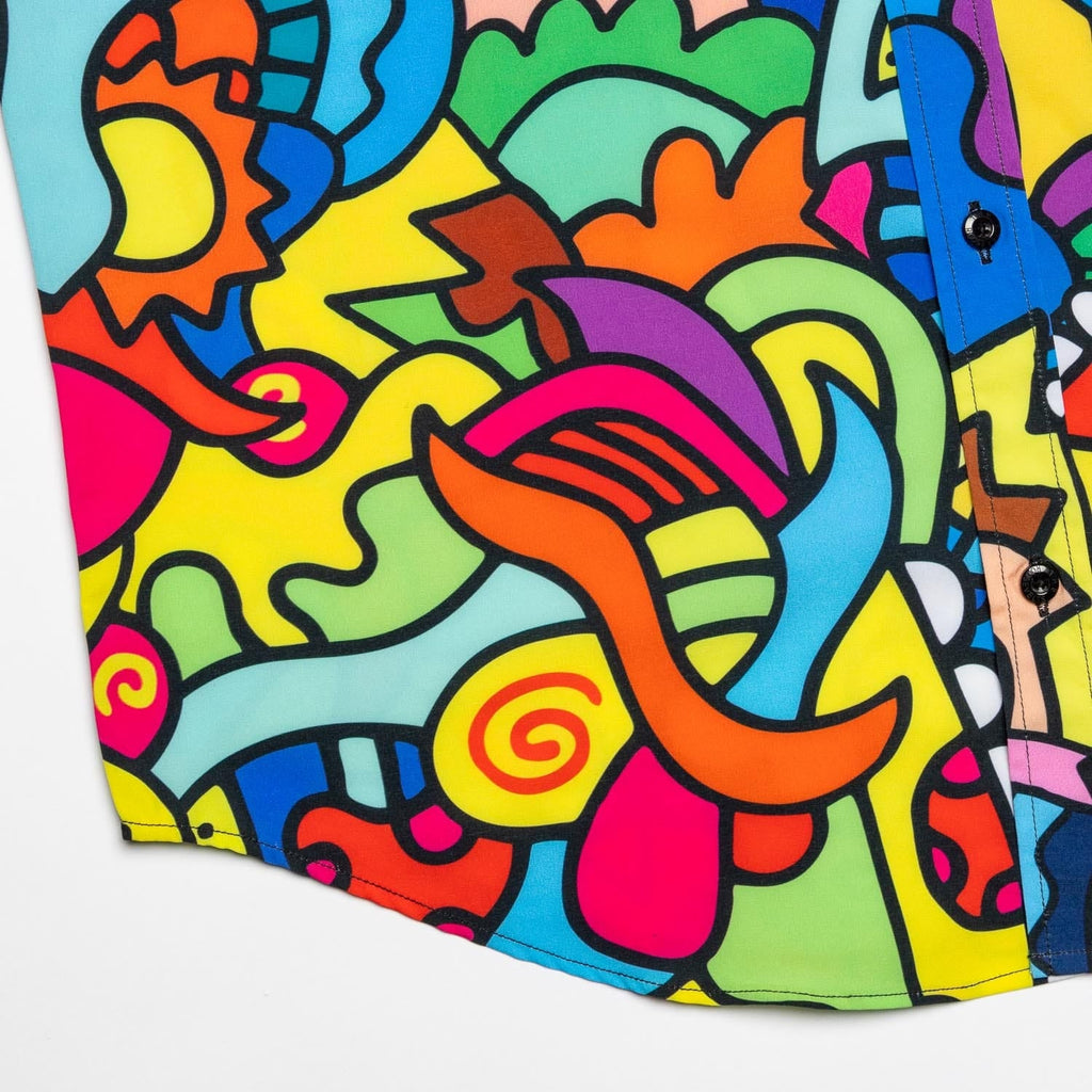 RSVLTS Inside the Mind of J KUNUFLEX Short Sleeve Shirt in Multicolor — detail 4