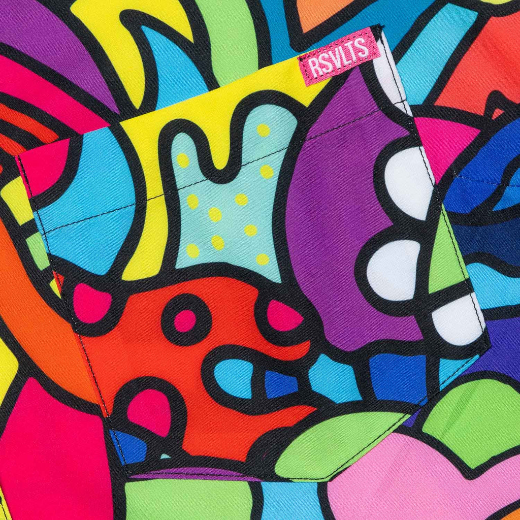 RSVLTS Inside the Mind of J KUNUFLEX Short Sleeve Shirt in Multicolor — detail 7