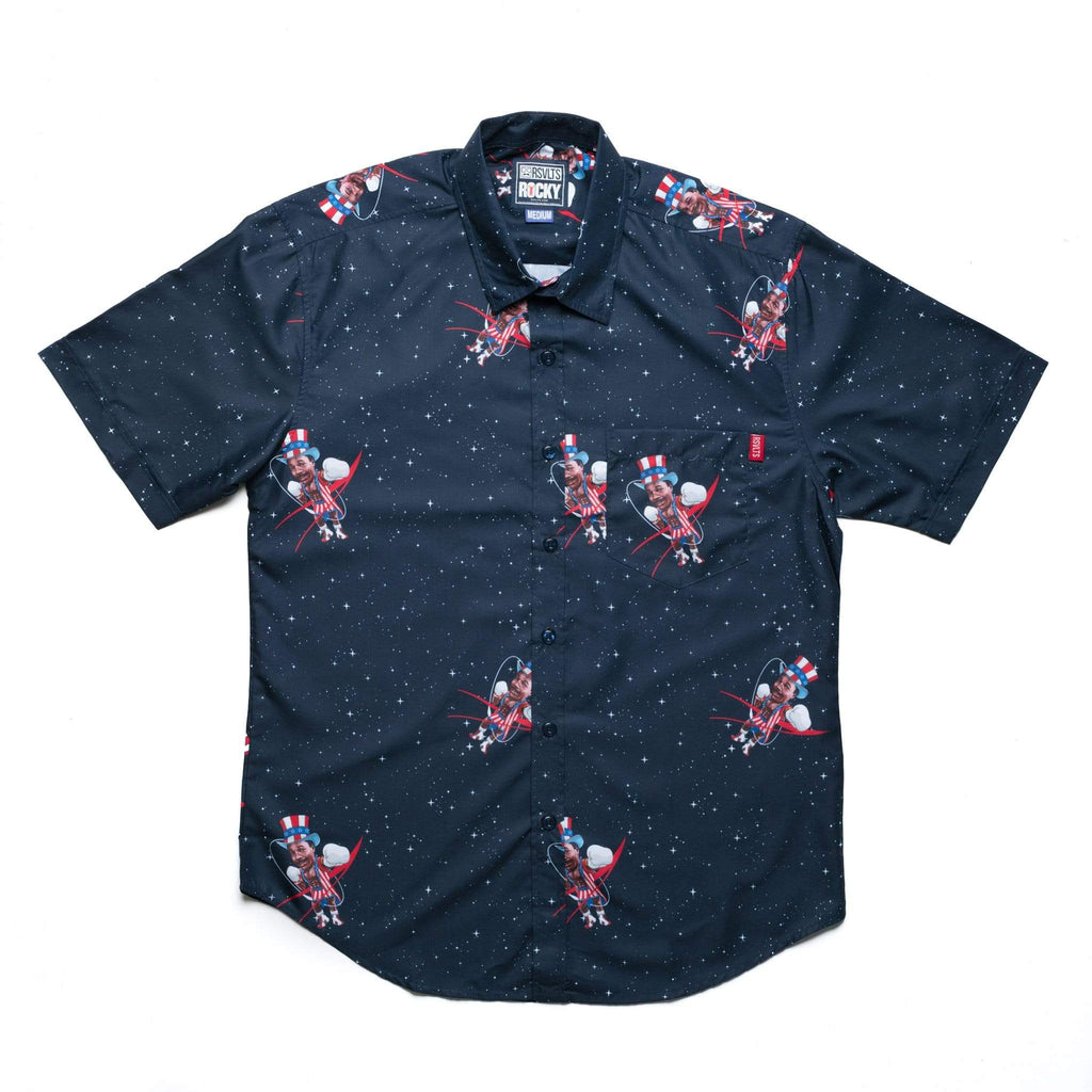 RSVLTS Apollo Creed KUNUFLEX Short Sleeve Shirt in Blue — detail 2