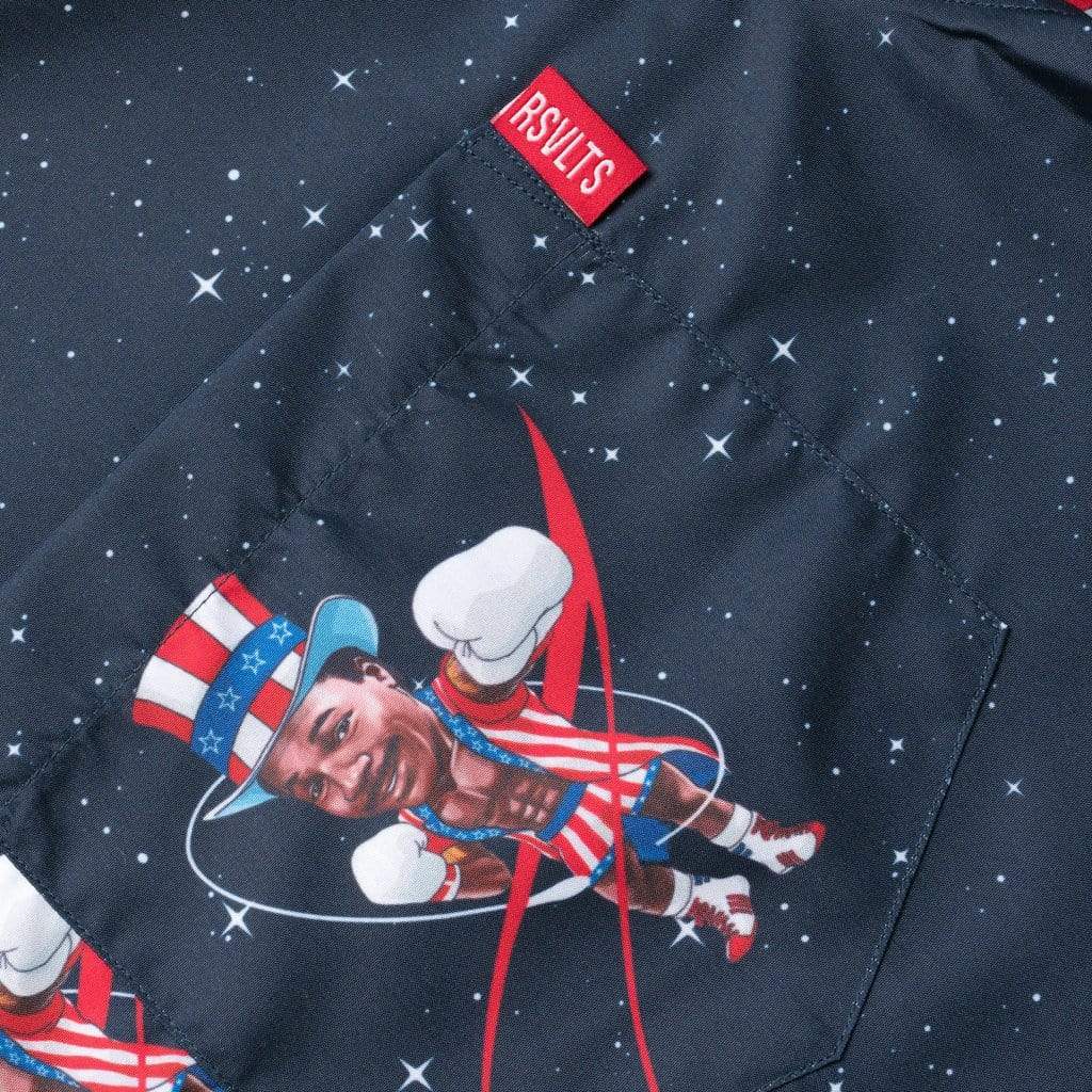 RSVLTS Apollo Creed KUNUFLEX Short Sleeve Shirt in Blue — detail 4