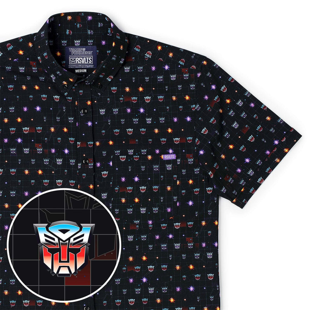 RSVLTS The Transformers Will Return! KUNUFLEX Short Sleeve Shirt in Black — front view