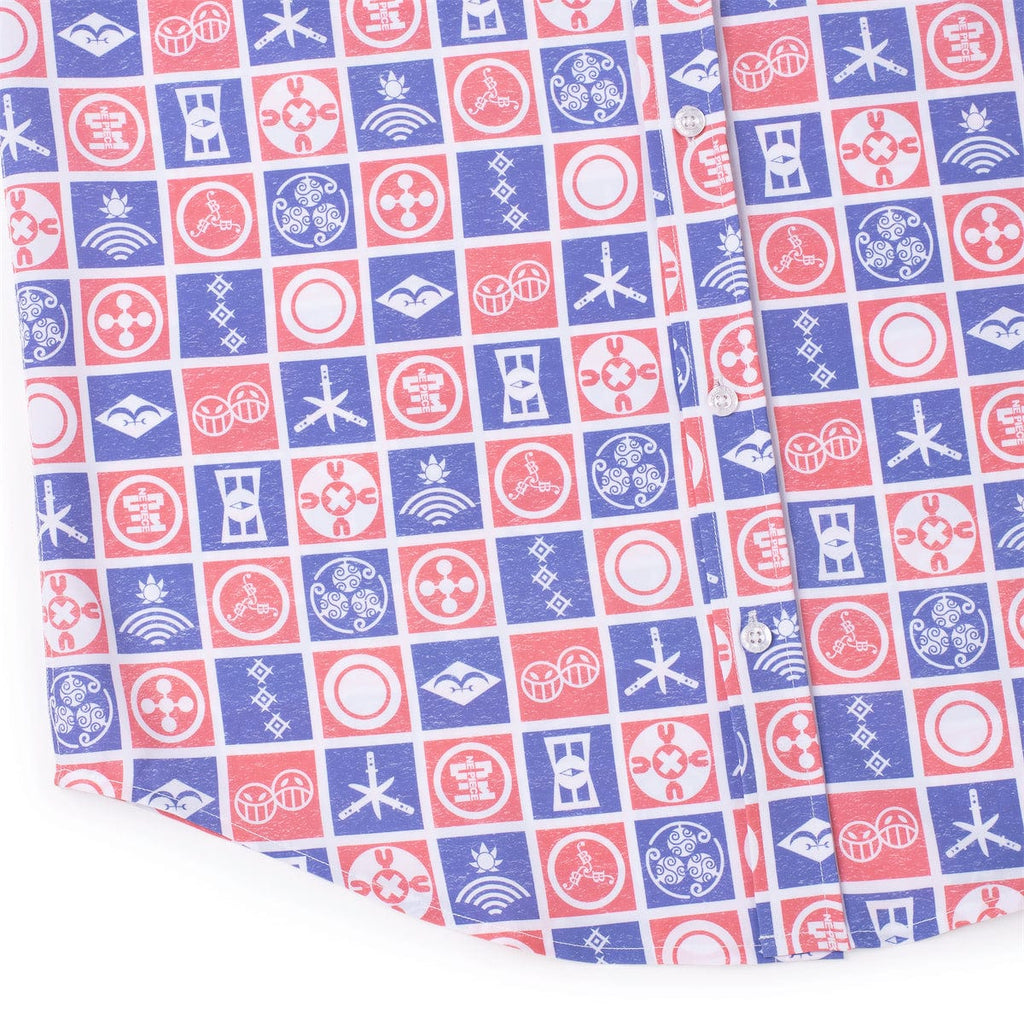 RSVLTS Stamps of the Sea KUNUFLEX Short Sleeve Shirt in Blue — detail 10