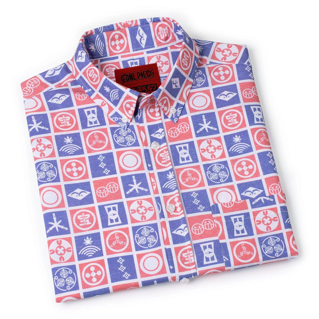 RSVLTS Stamps of the Sea KUNUFLEX Short Sleeve Shirt in Blue — detail 11
