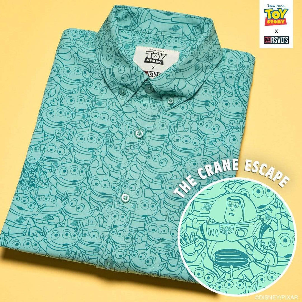 RSVLTS The Crane Escape KUNUFLEX Short Sleeve Shirt in Green — detail 9