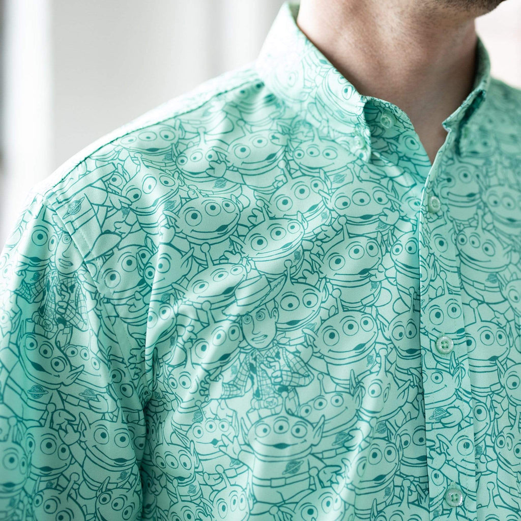 RSVLTS The Crane Escape KUNUFLEX Short Sleeve Shirt in Green — detail 13