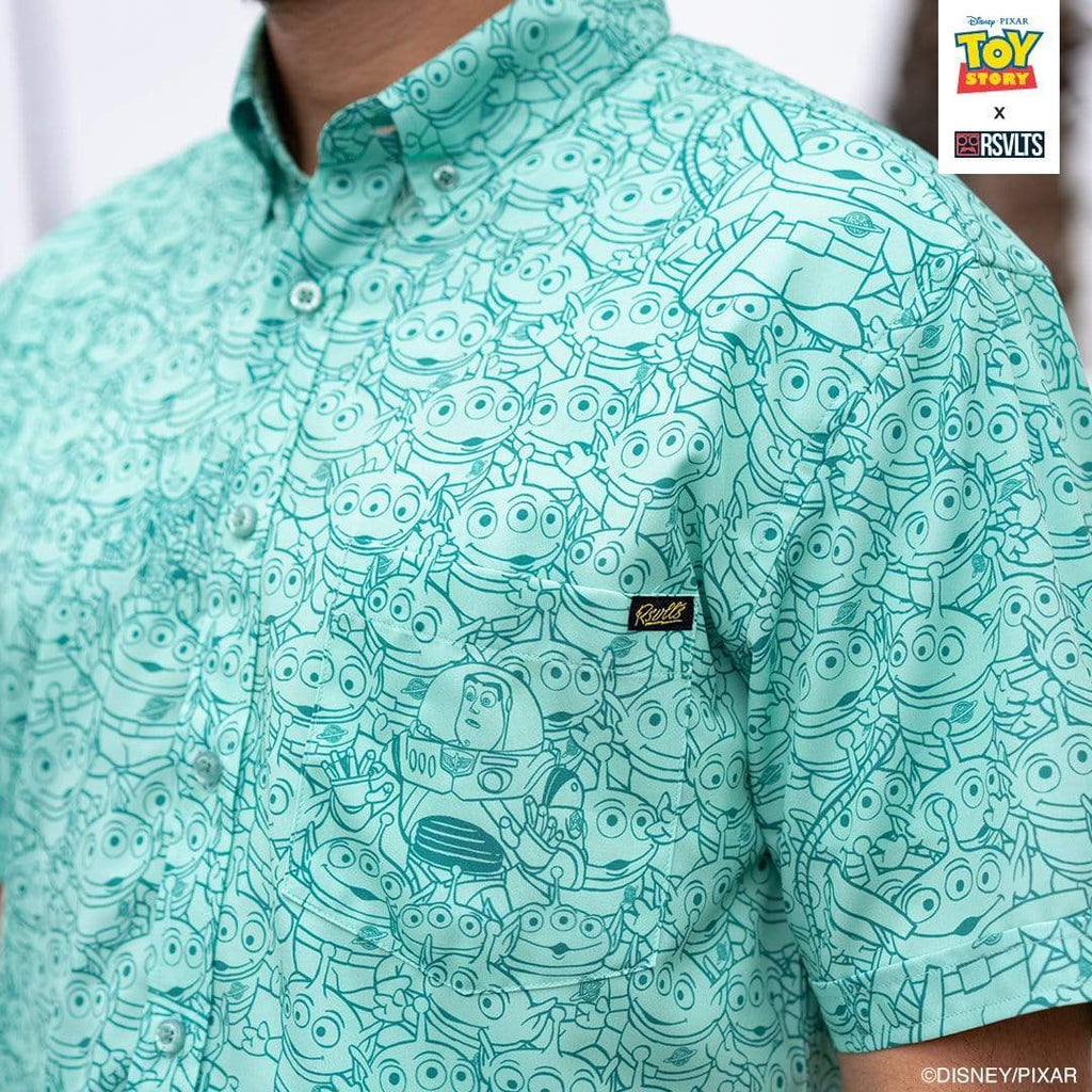 RSVLTS The Crane Escape KUNUFLEX Short Sleeve Shirt in Green — detail 12