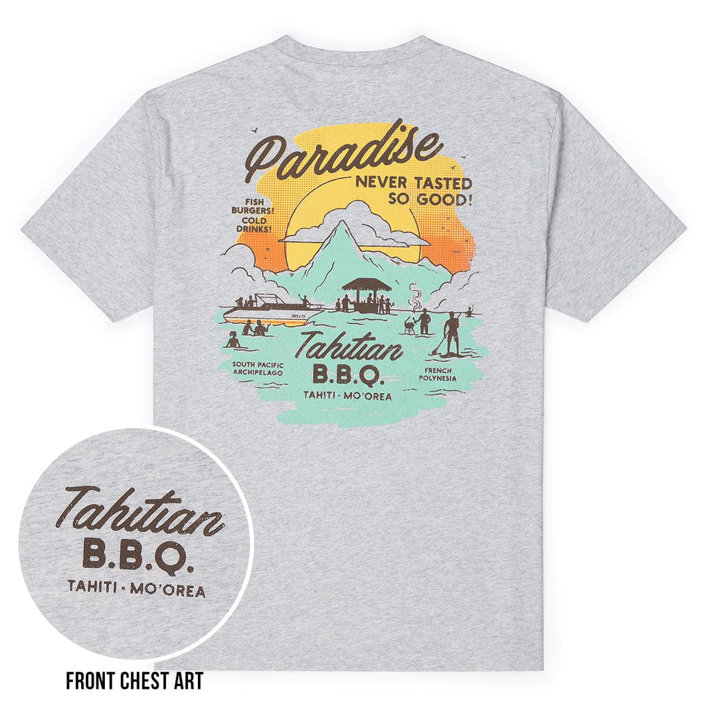 RSVLTS Tahitian B.B.Q. Crewneck Tee in Gray — front view