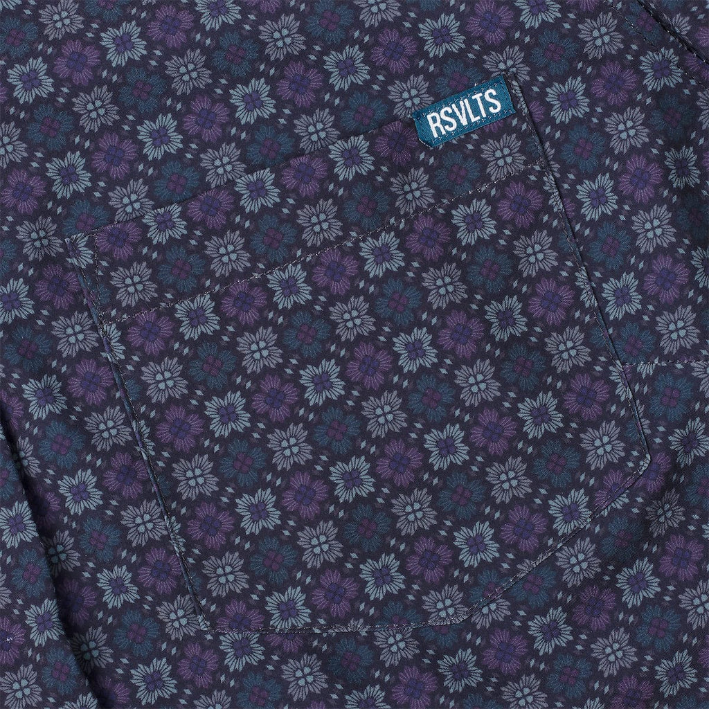 RSVLTS Midnight Mosaic Women's KUNUFLEX Short Sleeve Shirt in Blue — detail 2