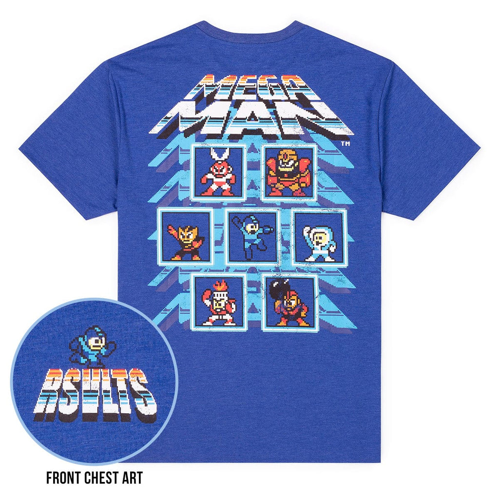 RSVLTS Mega Man ‘87 Crewneck Tee in Blue — front view