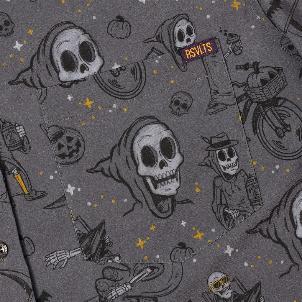 RSVLTS Reaper’s Delight 4.0 KUNUFLEX Short Sleeve Shirt in Gray — detail 4