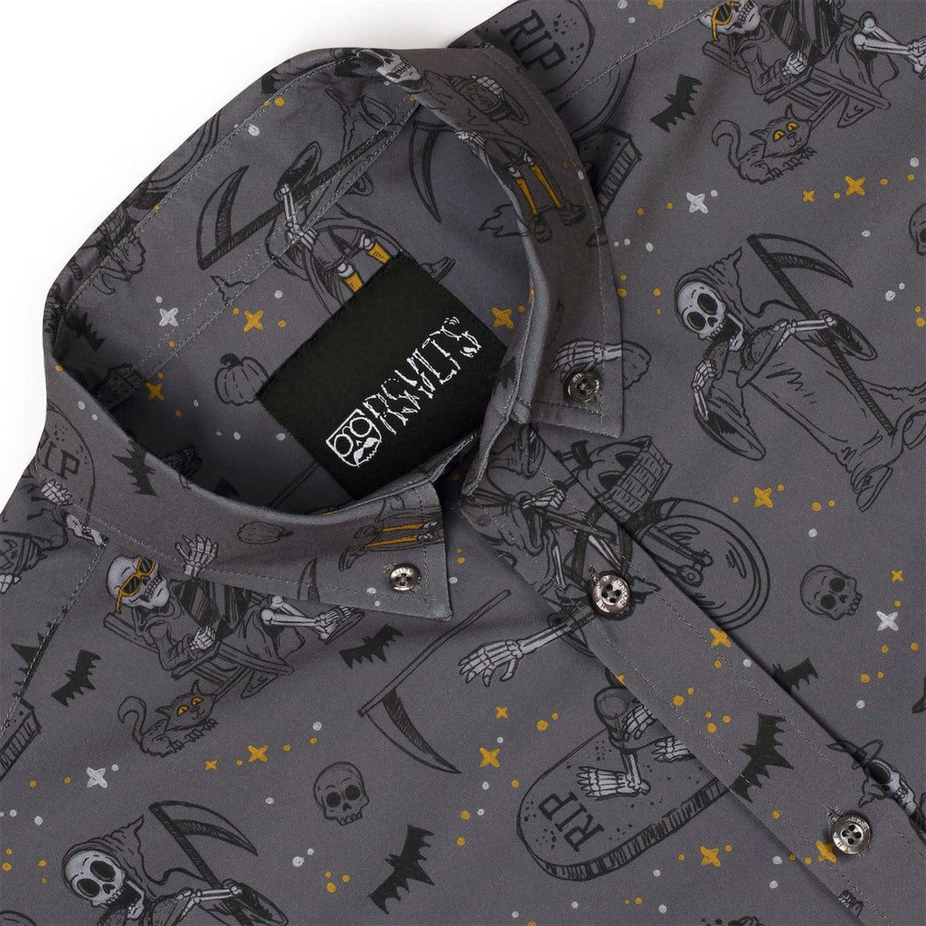 RSVLTS Reaper’s Delight 4.0 KUNUFLEX Short Sleeve Shirt in Gray — detail 6