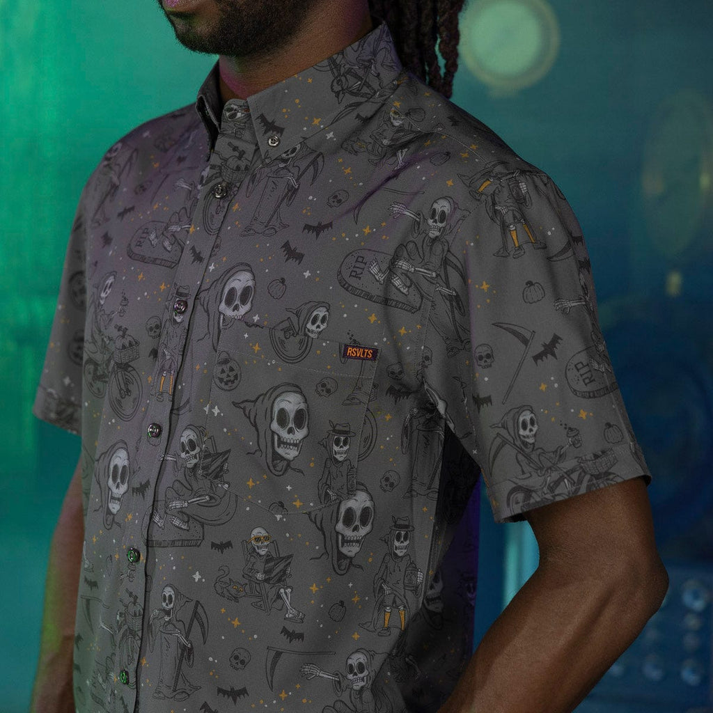 RSVLTS Reaper’s Delight 4.0 KUNUFLEX Short Sleeve Shirt in Gray — detail 2