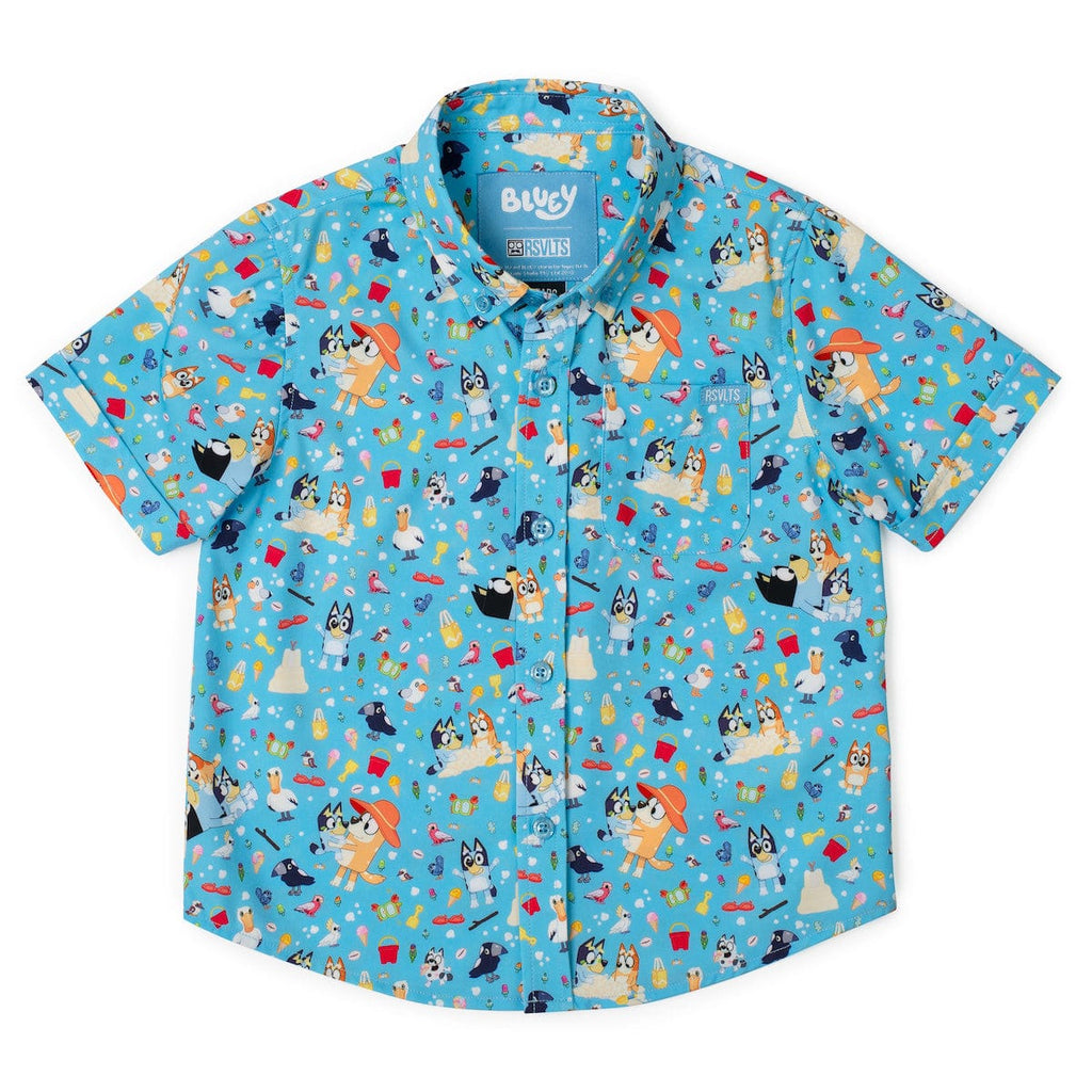 RSVLTS Beach Day Preschool KUNUFLEX Short Sleeve Shirt in Blue — detail 5