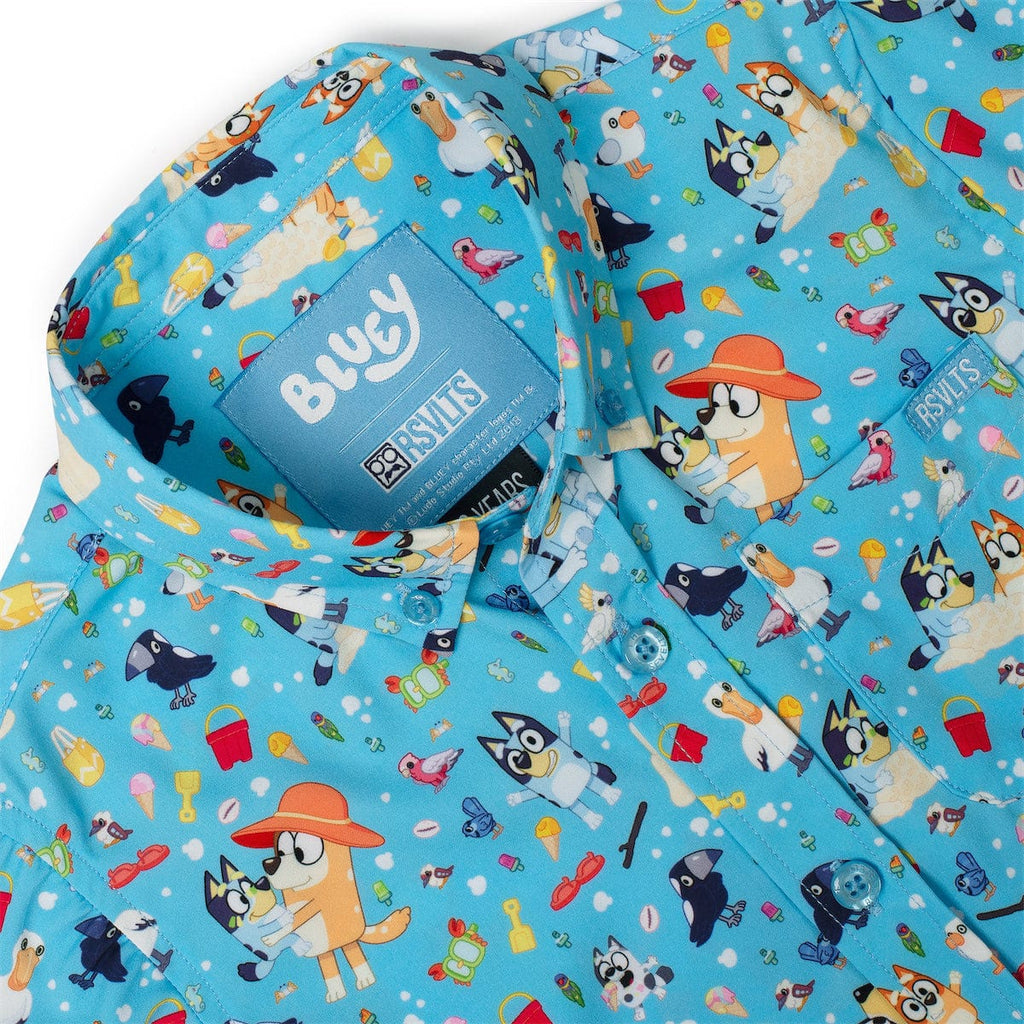 RSVLTS Beach Day Preschool KUNUFLEX Short Sleeve Shirt in Blue — detail 7