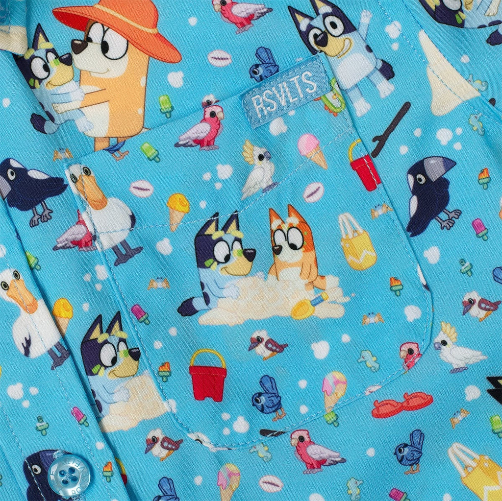 RSVLTS Beach Day Preschool KUNUFLEX Short Sleeve Shirt in Blue — detail 6