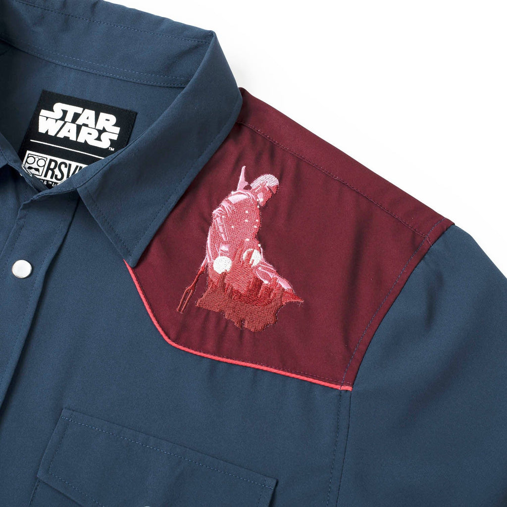 RSVLTS Warm or Cold Roper Short Sleeve Shirt in Blue — detail 5