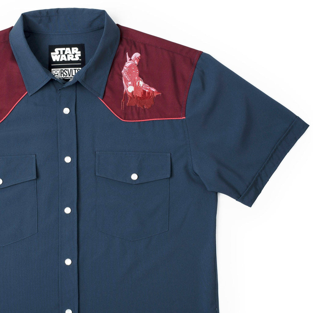RSVLTS Warm or Cold Roper Short Sleeve Shirt in Blue — detail 4