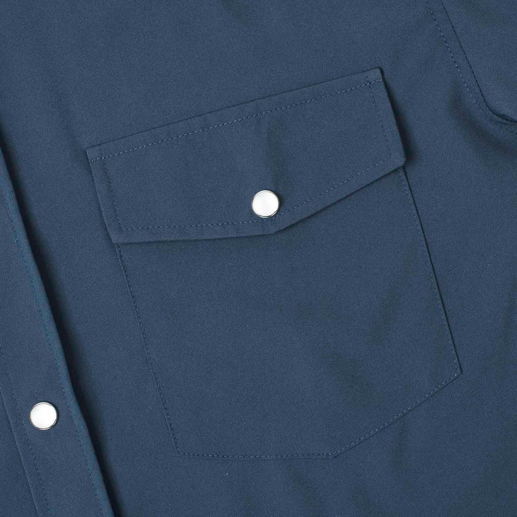 RSVLTS Warm or Cold Roper Short Sleeve Shirt in Blue — detail 9