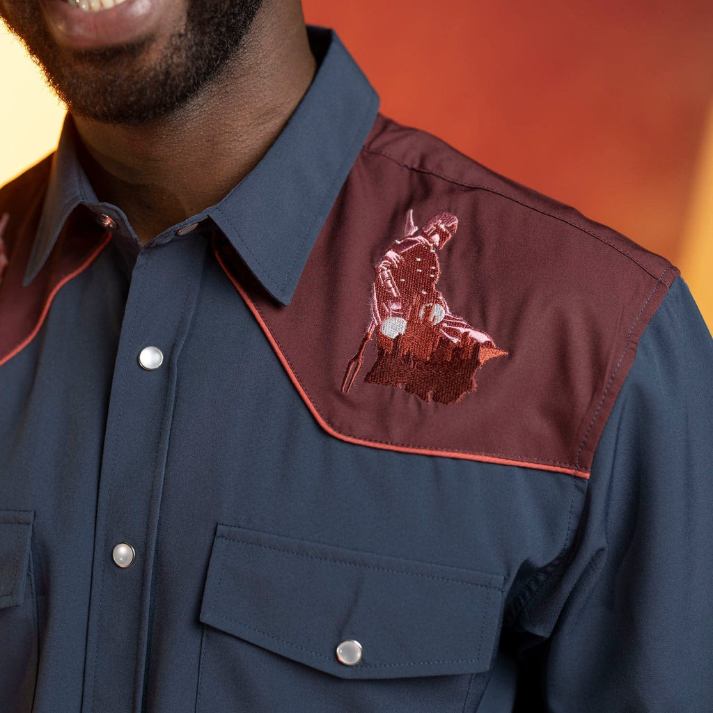 RSVLTS Warm or Cold Roper Short Sleeve Shirt in Blue — detail 10