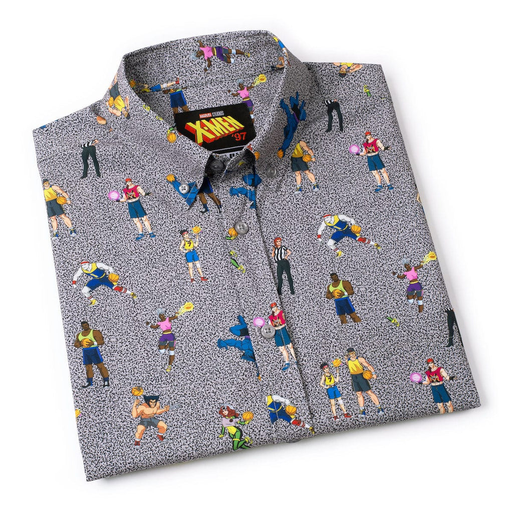 RSVLTS Remember, No Powers! KUNUFLEX Short Sleeve Shirt in Gray — detail 11