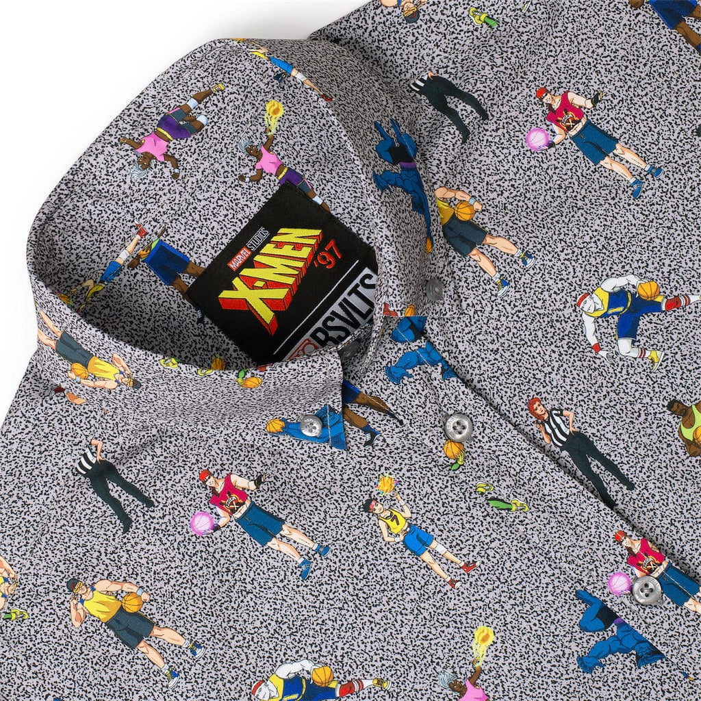 RSVLTS Remember, No Powers! KUNUFLEX Short Sleeve Shirt in Gray — detail 9