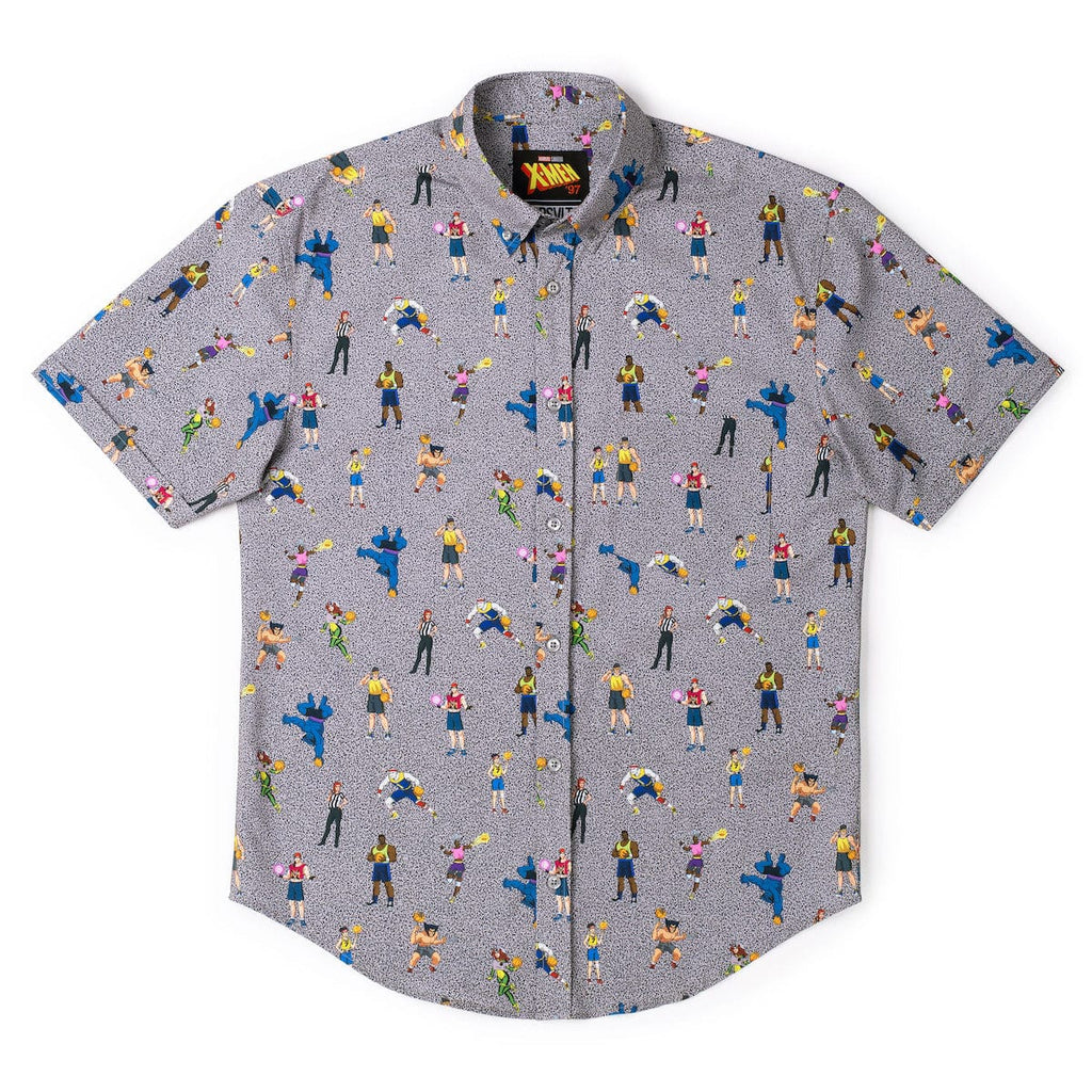 RSVLTS Remember, No Powers! KUNUFLEX Short Sleeve Shirt in Gray — detail 8