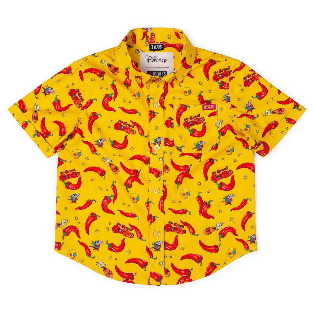 RSVLTS The Great Gonzo Preschool KUNUFLEX Short Sleeve Shirt in Red — front view