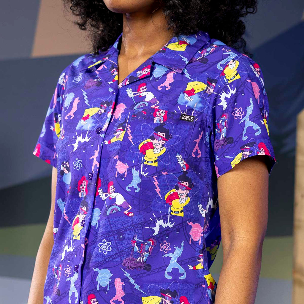 RSVLTS Max Voltage Women's KUNUFLEX Short Sleeve Shirt in Purple — detail 7