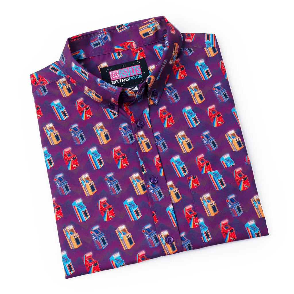 RSVLTS Game Over KUNUFLEX Short Sleeve Shirt in Purple — detail 8