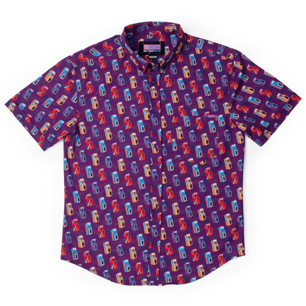 RSVLTS Game Over KUNUFLEX Short Sleeve Shirt in Purple — detail 3