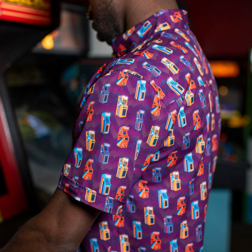 RSVLTS Game Over KUNUFLEX Short Sleeve Shirt in Purple — detail 6
