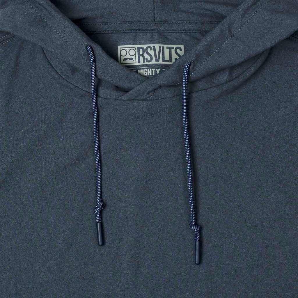 RSVLTS Navy Melange Performance Hoodie in Blue — detail 5