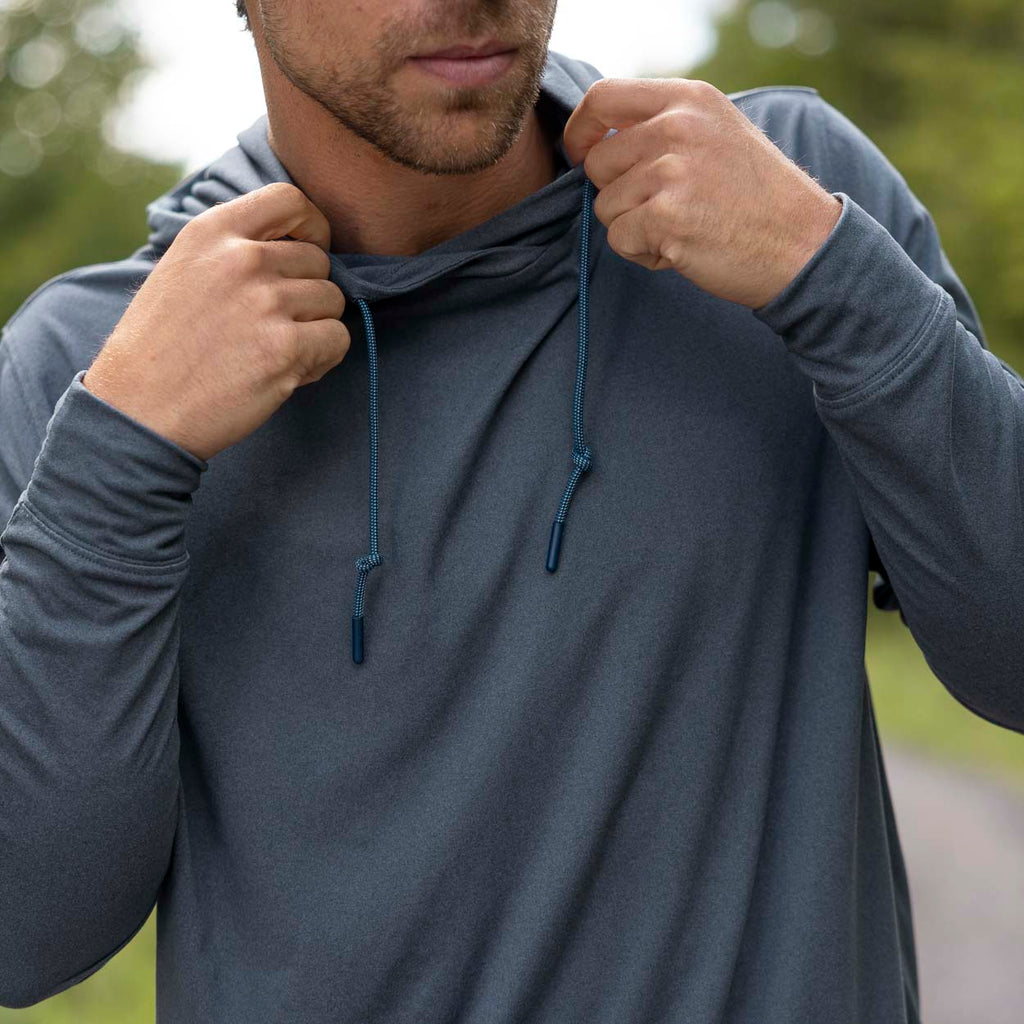 RSVLTS Navy Melange Performance Hoodie in Blue — detail 3