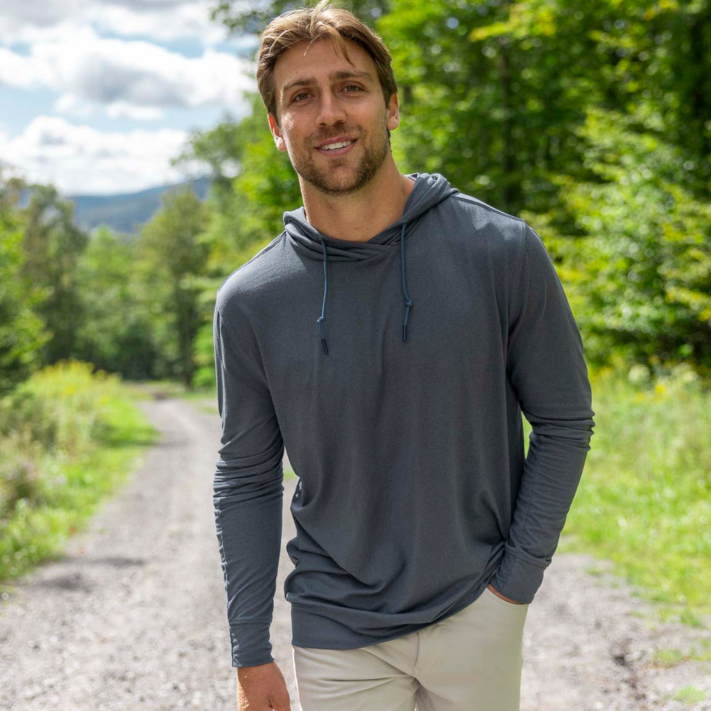 RSVLTS Navy Melange Performance Hoodie in Blue — detail 7