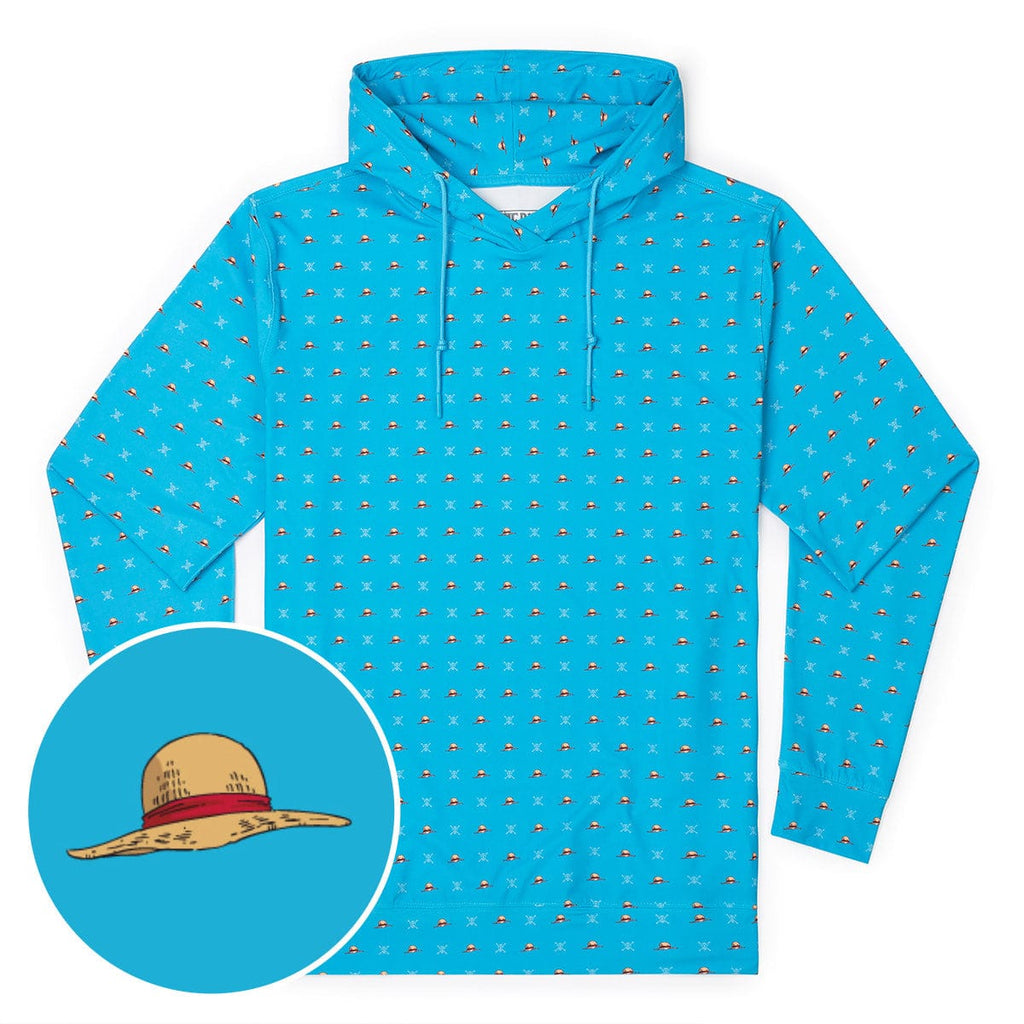 RSVLTS Lil Straw Hats Performance Hoodie in Blue — front view