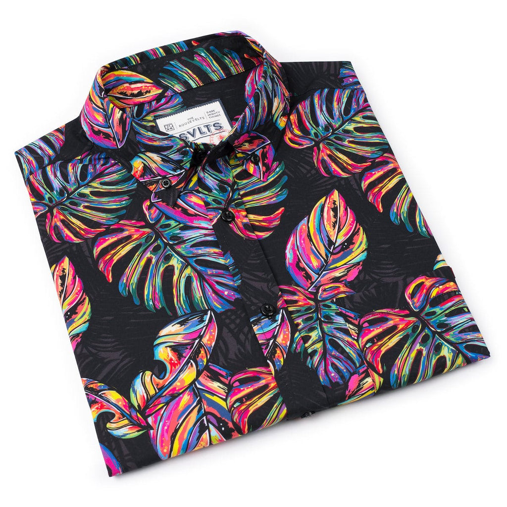 RSVLTS Vacation Steve KUNUFLEX Short Sleeve Shirt in Black — detail 10