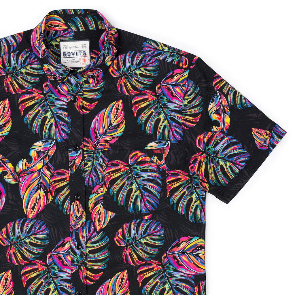 RSVLTS Vacation Steve KUNUFLEX Short Sleeve Shirt in Black — detail 4