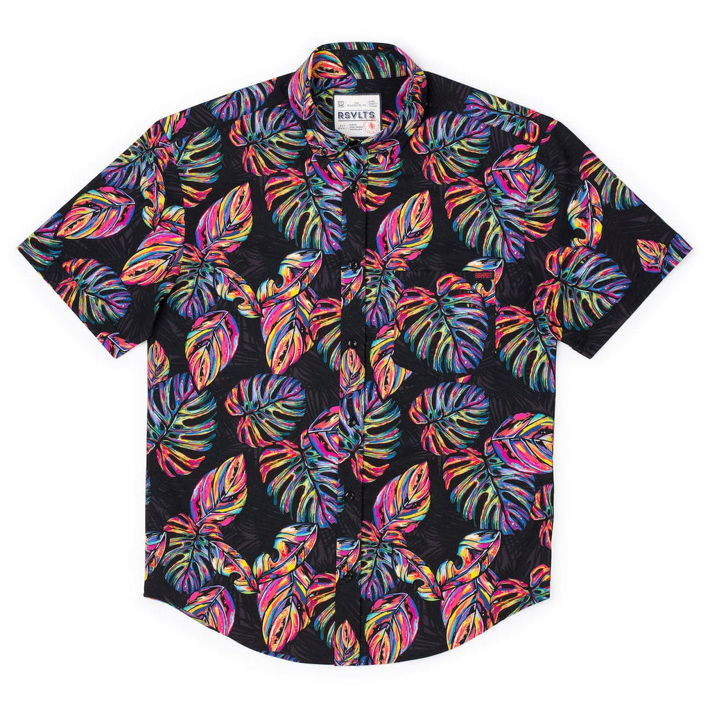 RSVLTS Vacation Steve KUNUFLEX Short Sleeve Shirt in Black — detail 7