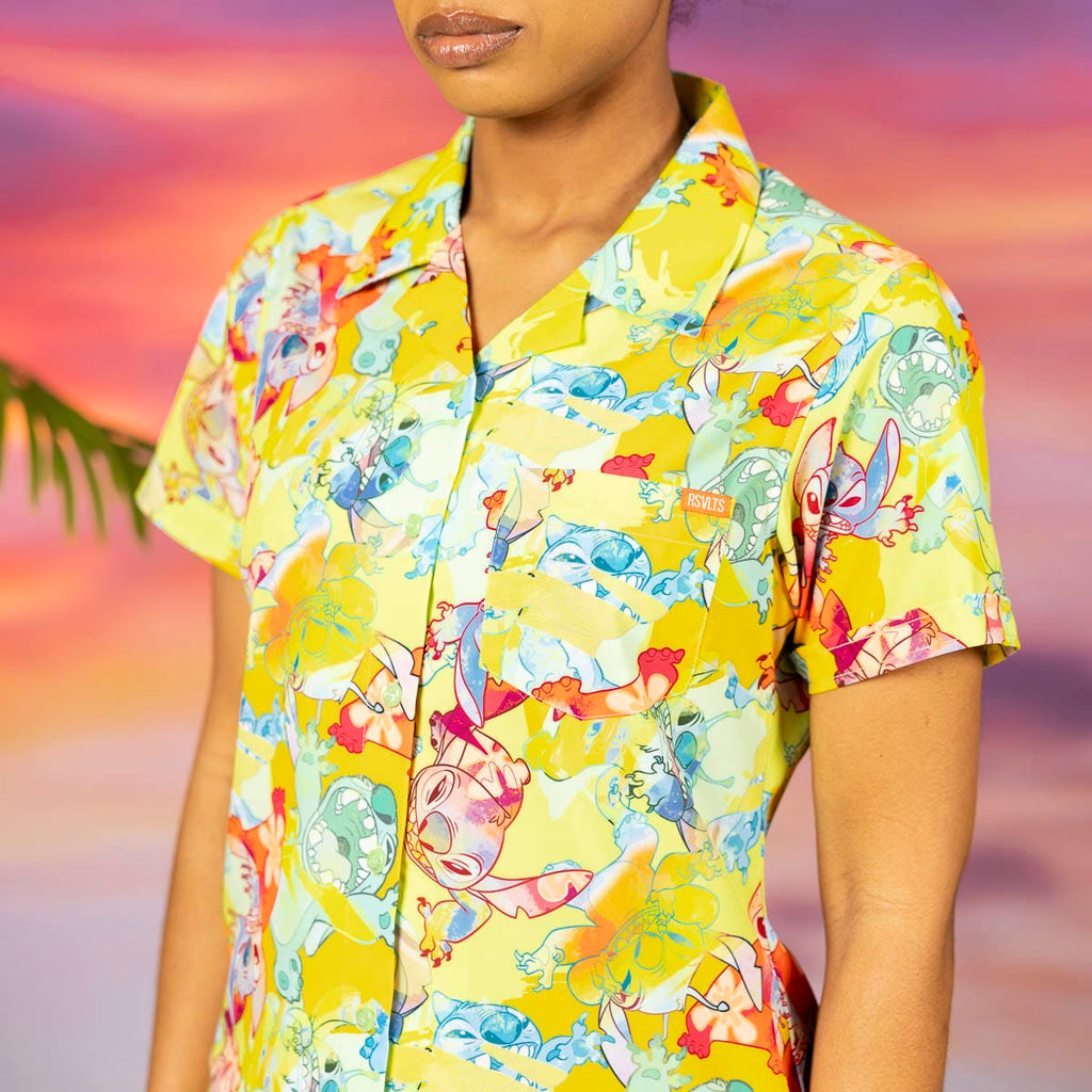 RSVLTS Tropical Troublemaker Women's KUNUFLEX Short Sleeve Shirt in Multicolor — detail 9