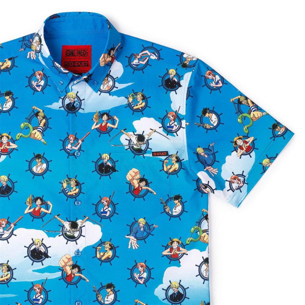 RSVLTS Join My Crew! KUNUFLEX Short Sleeve Shirt in Blue — front view