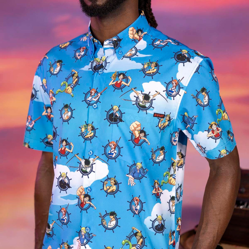 RSVLTS Join My Crew! KUNUFLEX Short Sleeve Shirt in Blue — detail 4