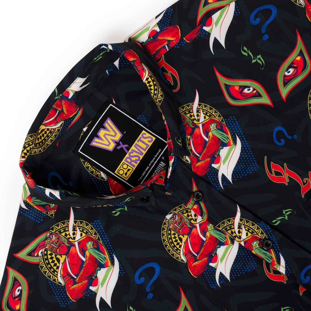 RSVLTS The Masked Man KUNUFLEX Short Sleeve Shirt in Black — detail 8