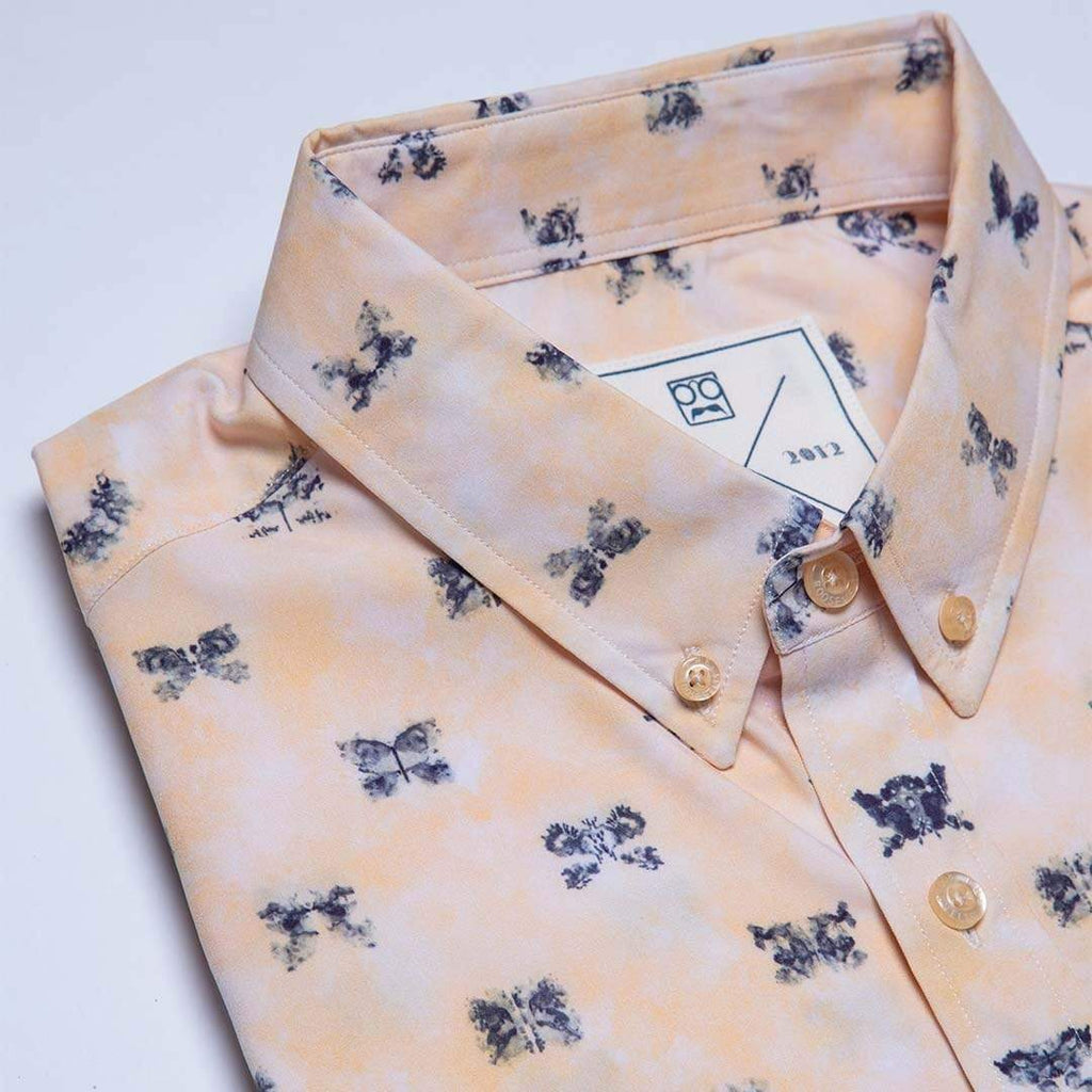 RSVLTS Rorschach KUNUFLEX Short Sleeve Shirt in Orange — detail 8