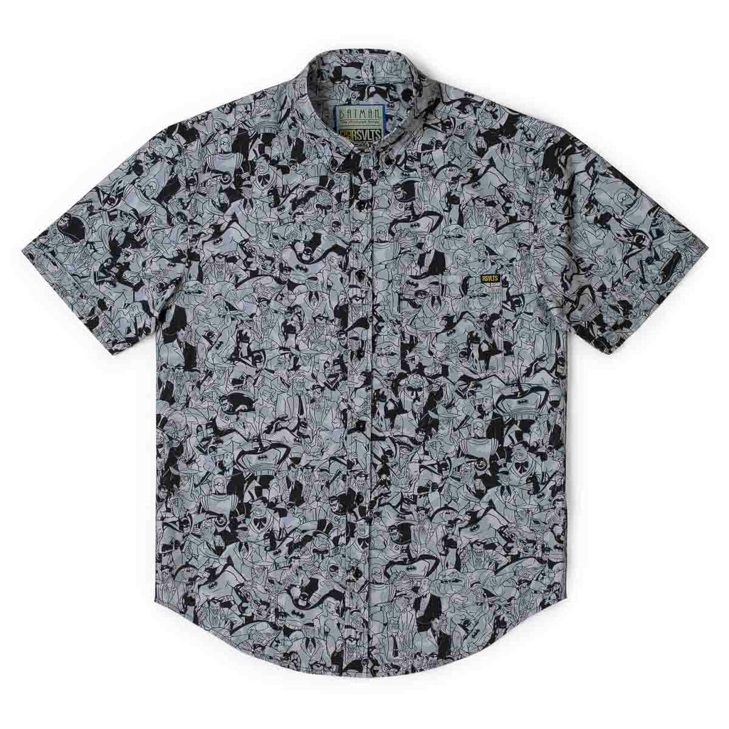 RSVLTS Bat Noir KUNUFLEX Short Sleeve Shirt in Black — detail 7