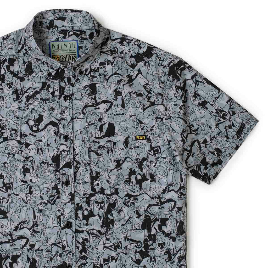 RSVLTS Bat Noir KUNUFLEX Short Sleeve Shirt in Black — detail 4