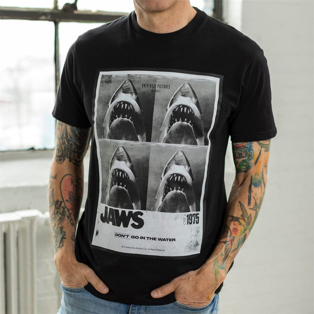 RSVLTS Don’t Go in the Water Crewneck Tee in Black — detail 2