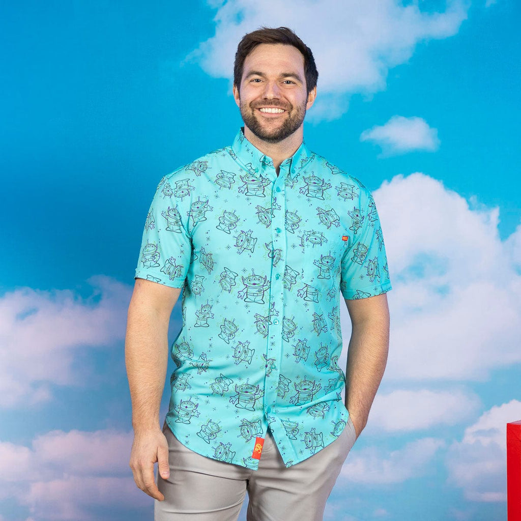 RSVLTS Eternally Grateful KUNUFLEX Short Sleeve Shirt in Blue — detail 4
