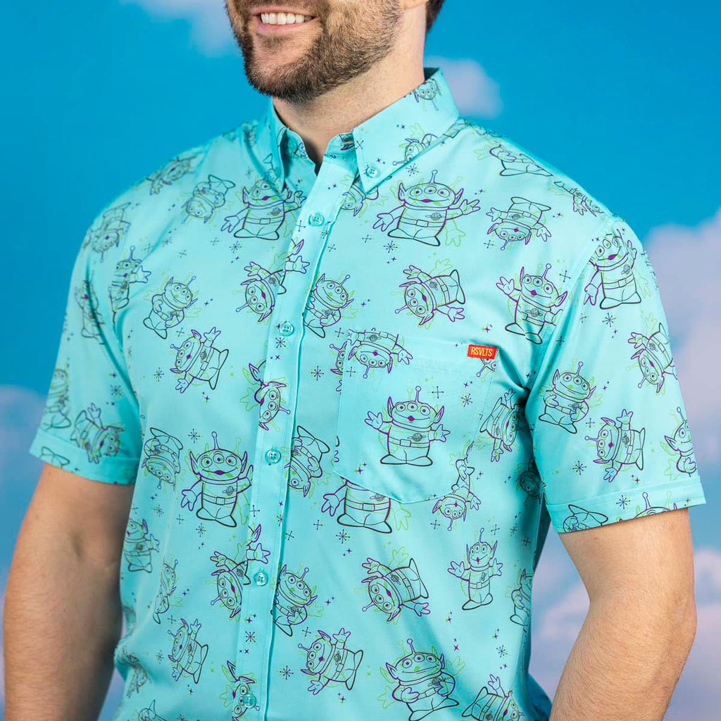 RSVLTS Eternally Grateful KUNUFLEX Short Sleeve Shirt in Blue — detail 6
